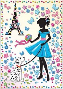 Набор для изготовления картины Мон Ами - Девушка с собакой (Клеvер, АС 43-322)